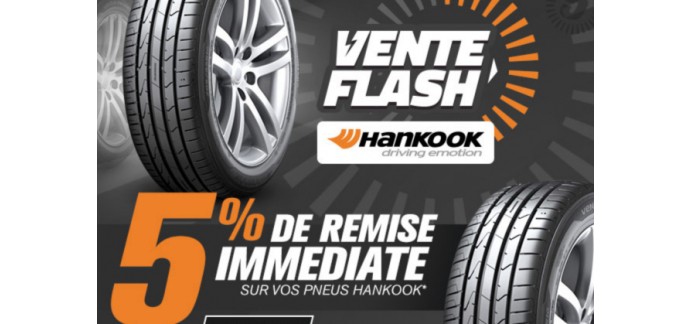 Allopneus: Vente Flash : 5% de réduction sur tous les pneus de la marque HANKOOK