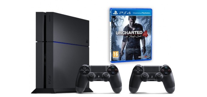 Amazon: [Premium] Pack PS4 500Go + 2ème manette + Uncharted 4: A Thief's End à 299,99€