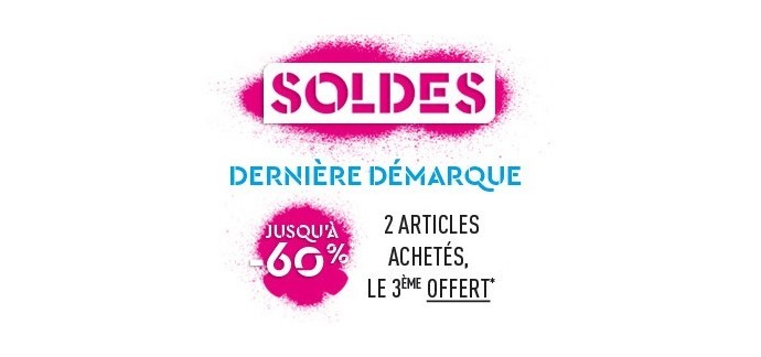 DIM: 2 articles soldés achetés = le 3ème offert