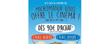 Micromania: 1 carte cinéma "1 place achetée = 1 place offerte" offerte dès 90€ d'achat