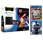 Micromania: PS4 1 To + LEGO Star Wars + Blu-ray Star Wars + GTA V & Uncharted 4 pour 399,99€