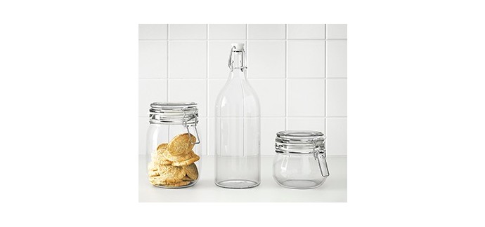 IKEA: 20% de réduction sur la série de bocaux et bouteilles en verre Korken
