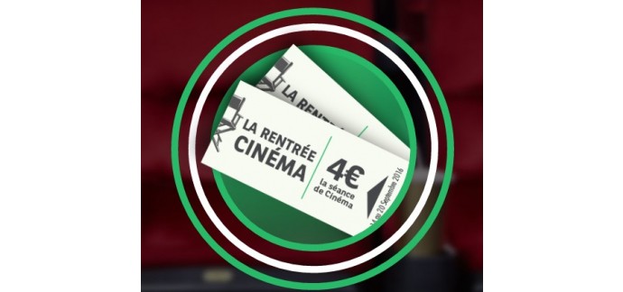 BNP Paribas: 100 000 contremarques Cinéma de 4€ la séance pour "La Rentrée Cinéma" offertes