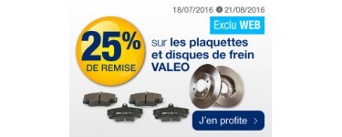 Norauto: Éléments de sécurité :  -25% sur les plaquettes et les disques de frein Valéo