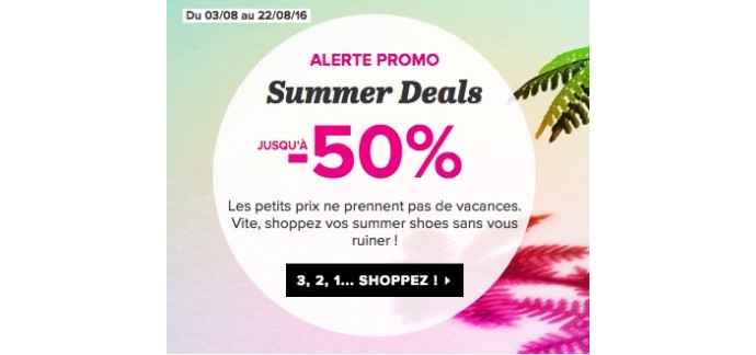 Sarenza: Summer Deals: jusqu'à -50% sur une sélection de chaussures pour toute la famille