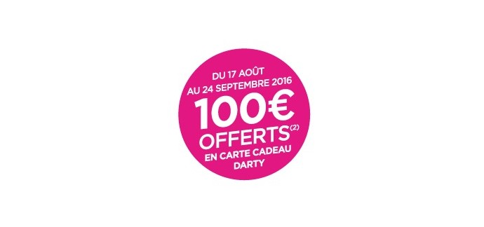 Darty: 100€ offerts en carte cadeau Darty pour toute nouvelle souscription à Bbox