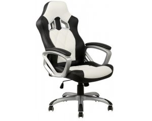 chaise de bureau blanche et noire racing
