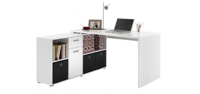 Auchan: Bureau d'angle réversible FLEX avec rangements à 129€ au lieu de 235€