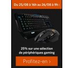 Materiel.net: [16h - 9h] -25% sur une sélection de claviers et souris gaming Logitech