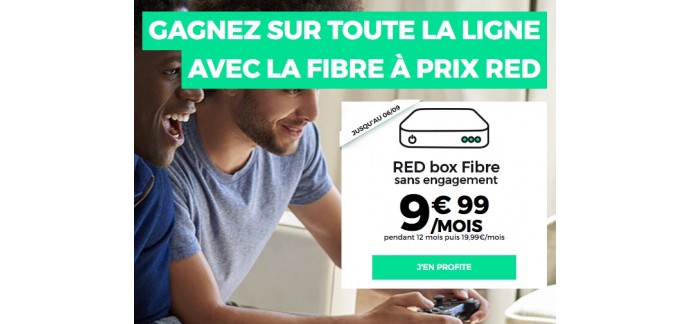 SFR: Abonnement internet RED box Fibre sans engagement à 9,99€ / mois