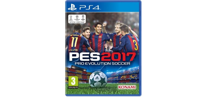 Auchan: 4 jeux PES 2017 sur PS4 ou Xbox One pour 140€ au lieu de 200€