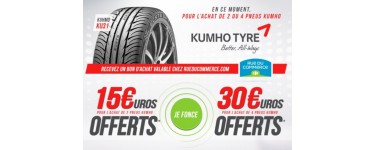 Allopneus: Jusqu'à 30€ offerts chez Rue du Commerce pour l'achat de 4 pneus Kumho Tyre