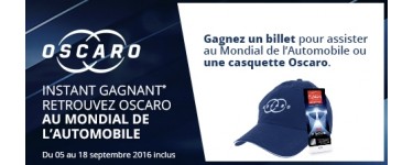 Oscaro: Des places pour le mondial de l'automobile à Paris et des casquettes à gagner
