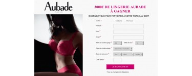 Lemon Curve: 20 bons d'achat de lingerie Aubade de 150€ à gagner par tirage au sort