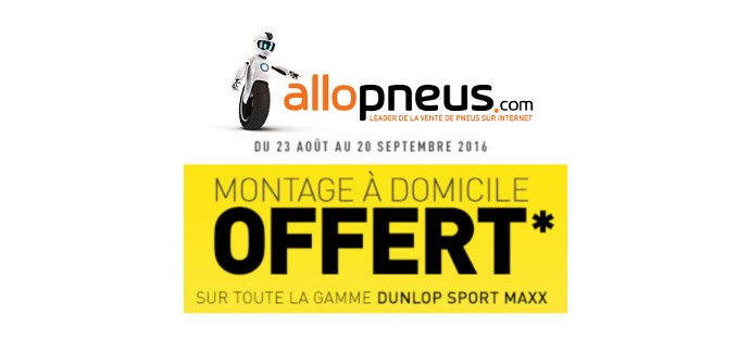 Allopneus: 2 ou 4 pneus Dunlop Sport Max achetés = montage à votre domicile gratuit