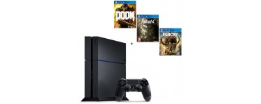Cdiscount: PS4 500 Go + 3 Jeux : DOOM + Fallout 4 + Farcry Primal à 329,99€