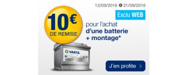 Norauto: 10€ offerts sur l'achat et le montage d'une batterie auto
