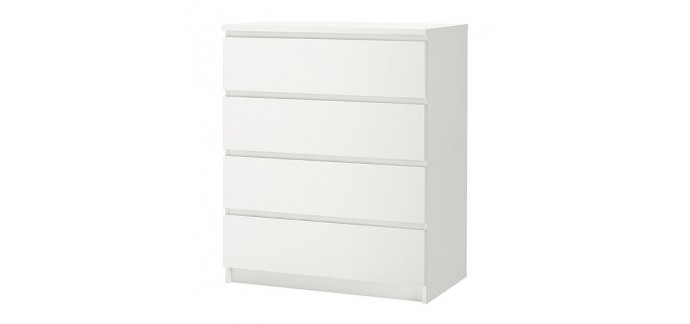 IKEA: La commode blanche MALM avec 4 tiroirs à 65€ au lieu de 85€