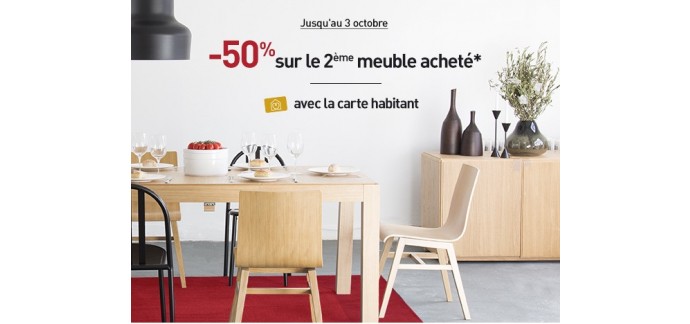 Habitat: [Adhérents carte habitant] 50% de réduction sur le 2ème meuble acheté