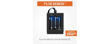 Materiel.net: 7% sur une sélection d'imprimantes 3D domestiques