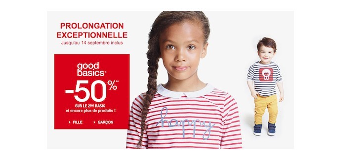 Okaïdi: -50% sur le 2e basic et d'autres produits