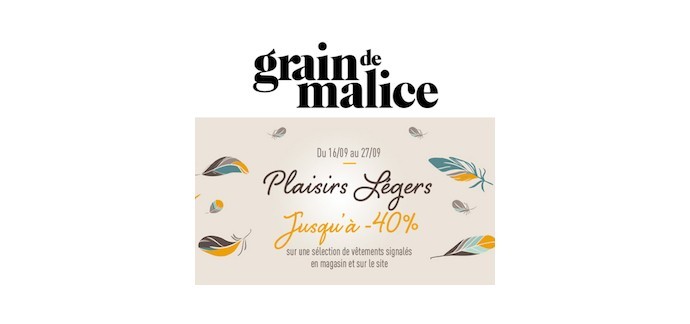 Grain De Malice: Jusqu'à -40% sur une sélection de vêtements