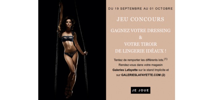 Galeries Lafayette: 5000€ de personal shopping et des parures de lingerie Implicite à gagner