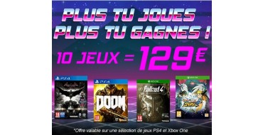 Cdiscount: 3 jeux PS4 ou Xbox One pour 59€, 5 jeux pour 79€ ou 10 jeux pour 129€