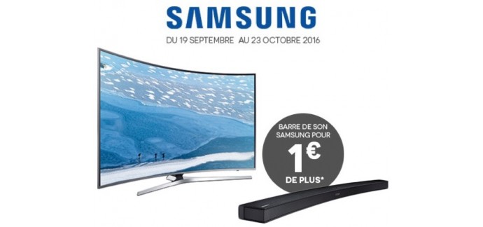 Darty: Votre barre de son Samsung à 1€ pour l'achat d'une TV LED SAMSUNG UE55KU6670