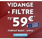 Speedy: Forfait entretien auto : Vidange + Filtre - 10W40 + ampoules offertes pour 59€