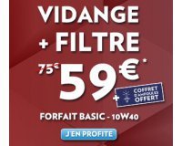 Speedy: Forfait entretien auto : Vidange + Filtre - 10W40 + ampoules offertes pour 59€