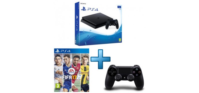 TopAchat: La nouvelle console PS4 Slim 1To + 1 deuxième manette + FIFA 17 à 399,90€