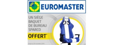 Euromaster: 1 siège baquet de bureau Sparco offert pour l’achat de 4 pneus Michelin 