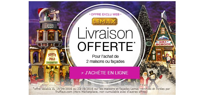 Truffaut: Livraison offerte pour l'achat de 2 maisons ou façades Lemax