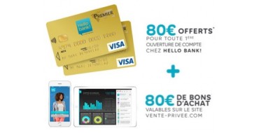 Veepee: 160€ offerts pour l'ouverture d'un compte bancaire en ligne chez Hello Bank