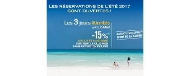 Club Med: Les 3 jours illimités : - 25% sur toutes les destinations d'été sans exception