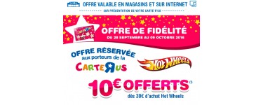 ToysRUs: [carte fidélité] 10€ offerts dès 30€ d'achats Hot Wheels