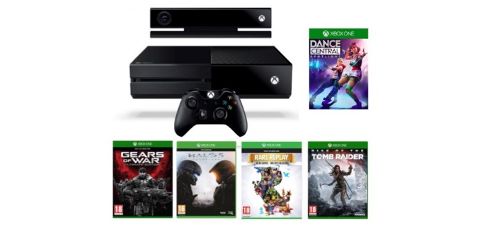 Micromania: Pack Xbox One 500Go Kinect Dance Central + 4 jeux à 299.99€
