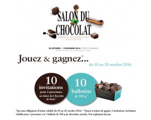 Jeff de Bruges: 10 x 2 invitations au Salon du Chocolat & 10 ballotins de chocolats à gagner