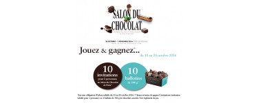 Jeff de Bruges: 10 x 2 invitations au Salon du Chocolat & 10 ballotins de chocolats à gagner