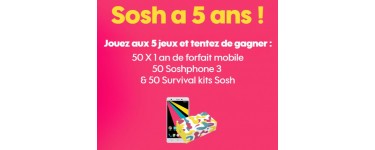 Sosh: 50 forfaits mobile d'un an, 50 Soshphone 3 & 50 survival kits à gagner