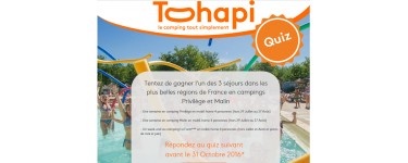Tohapi: 2 semaines pour 4 dans un camping Tohapi + 1 weekend à gagner