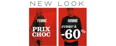 New Look: Prix Choc : jusqu'à - 60% sur une sélection d'articles de mode
