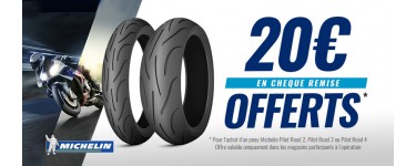 Dafy Moto: 1 pneu moto Michelin Pilot Road 2, 3 ou 4 acheté = 1 chèque remise de 20€ offert