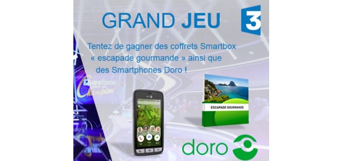 FranceTV: 1 Smartbox Escapade gastronomique et 4 smartphones Doro à gagner 