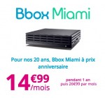 Bouygues Telecom: Abonnement internet Bbox Miami avec TV & Téléphonie à 14,99€/mois pendant 1 an