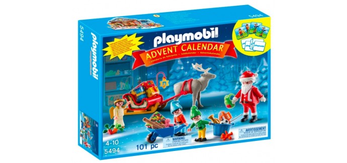 Amazon: Calendrier de l'avent Playmobil - Atelier de Jouets du Père Noël à 19,99€