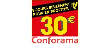 Conforama: 30€ offerts en bon d'achat par tranche de 300€ d'achat sur tout le site