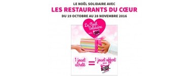 King Jouet: Un jouet achet&eacute; = le m&ecirc;me jouet offert aux Restaurants du Coeur