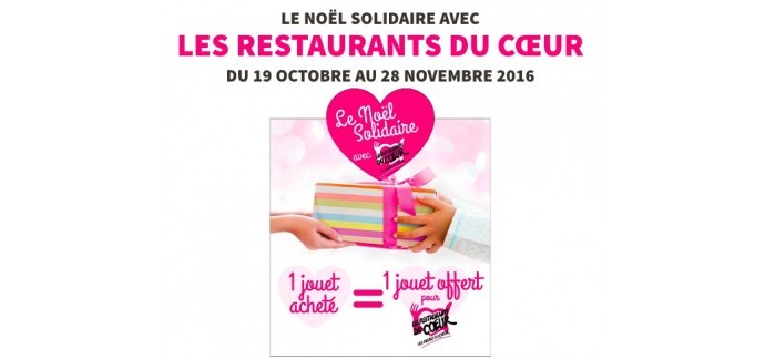 King Jouet: Un jouet achet&eacute; = le m&ecirc;me jouet offert aux Restaurants du Coeur